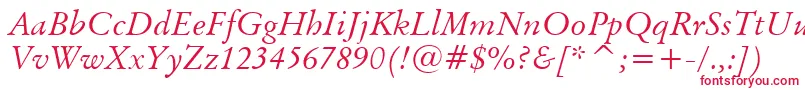 BaramondItalic Font – Red Fonts on White Background