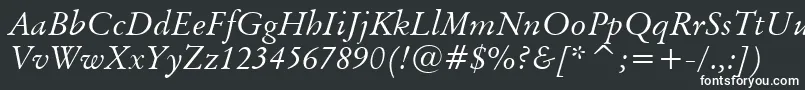 BaramondItalic Font – White Fonts on Black Background