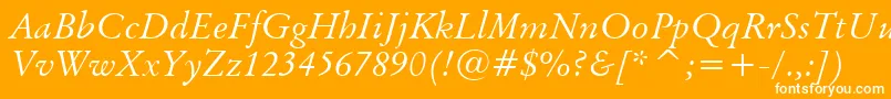BaramondItalic Font – White Fonts on Orange Background