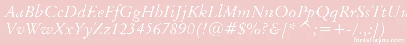 BaramondItalic Font – White Fonts on Pink Background