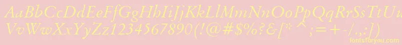 BaramondItalic Font – Yellow Fonts on Pink Background
