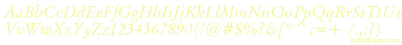 BaramondItalic Font – Yellow Fonts on White Background