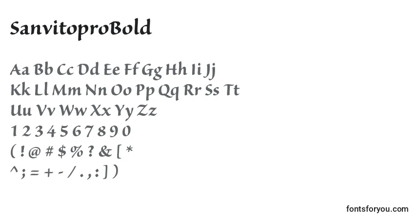 Шрифт SanvitoproBold – алфавит, цифры, специальные символы