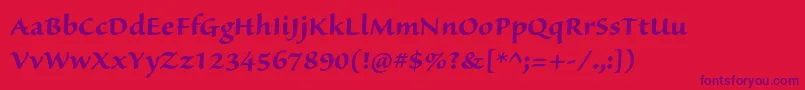 SanvitoproBold Font – Purple Fonts on Red Background