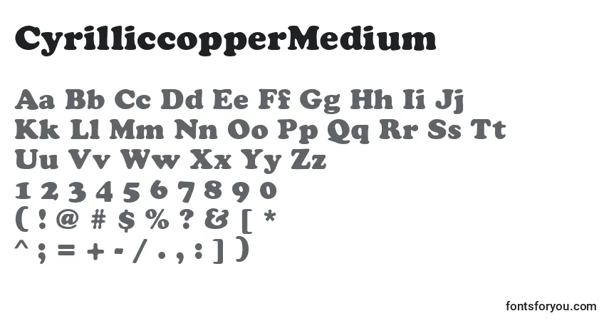 CyrilliccopperMedium-fontti – aakkoset, numerot, erikoismerkit