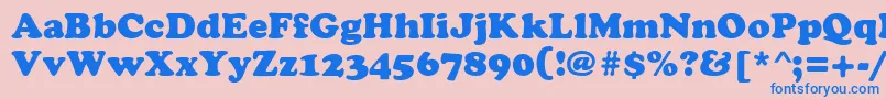 CyrilliccopperMedium Font – Blue Fonts on Pink Background