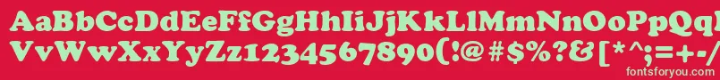 CyrilliccopperMedium Font – Green Fonts on Red Background