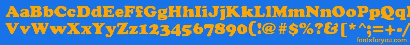 CyrilliccopperMedium Font – Orange Fonts on Blue Background