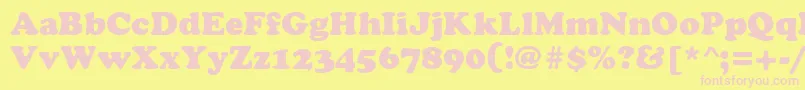 CyrilliccopperMedium Font – Pink Fonts on Yellow Background