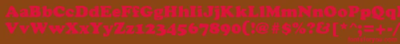 フォントCyrilliccopperMedium – 赤い文字が茶色の背景にあります。