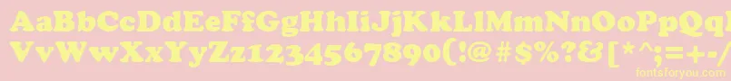 CyrilliccopperMedium Font – Yellow Fonts on Pink Background