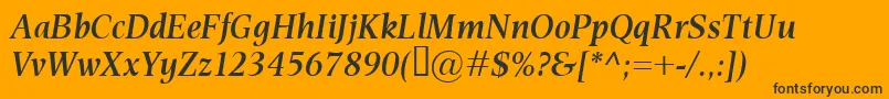 EsperantoSemiboldItalic Font – Black Fonts on Orange Background