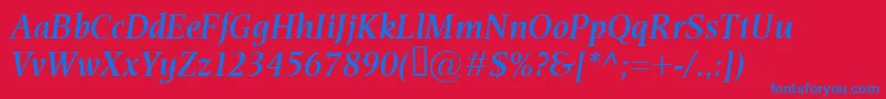 EsperantoSemiboldItalic Font – Blue Fonts on Red Background