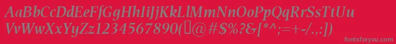 EsperantoSemiboldItalic Font – Gray Fonts on Red Background