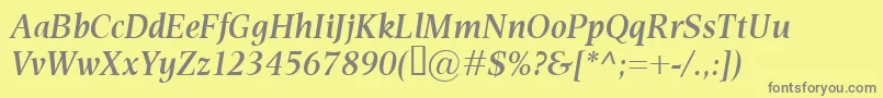 EsperantoSemiboldItalic Font – Gray Fonts on Yellow Background