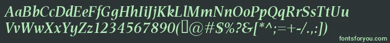Шрифт EsperantoSemiboldItalic – зелёные шрифты на чёрном фоне