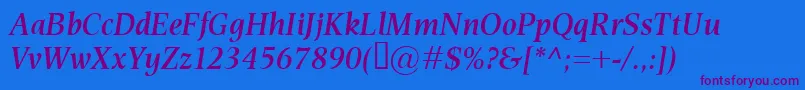 EsperantoSemiboldItalic Font – Purple Fonts on Blue Background