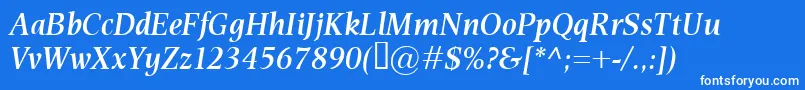 EsperantoSemiboldItalic Font – White Fonts on Blue Background