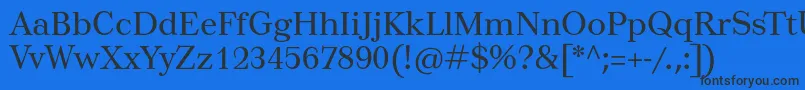Tusar-Schriftart – Schwarze Schriften auf blauem Hintergrund