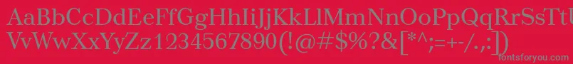 フォントTusar – 赤い背景に灰色の文字