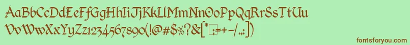 KingthingsCalligraphicaLight Font – Brown Fonts on Green Background