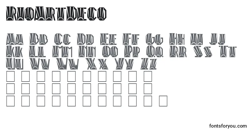 Fuente RioArtDeco - alfabeto, números, caracteres especiales
