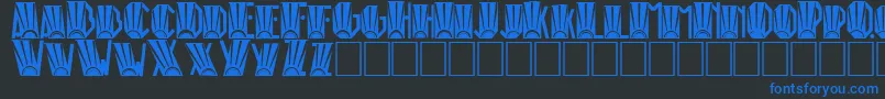 RioArtDeco-Schriftart – Blaue Schriften auf schwarzem Hintergrund