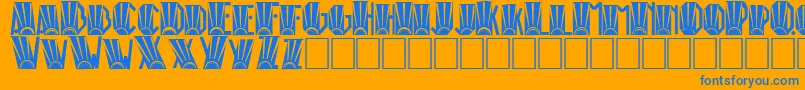 RioArtDeco Font – Blue Fonts on Orange Background