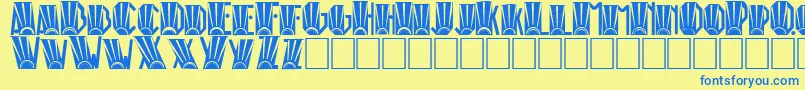 Шрифт RioArtDeco – синие шрифты на жёлтом фоне