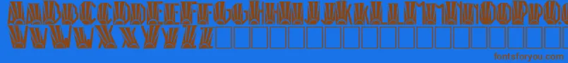 RioArtDeco Font – Brown Fonts on Blue Background
