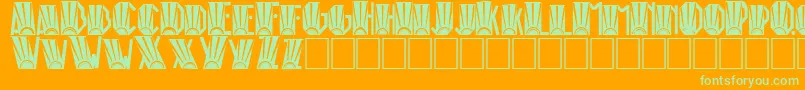RioArtDeco Font – Green Fonts on Orange Background