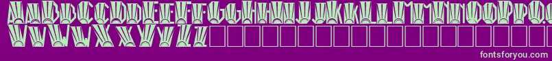 RioArtDeco-Schriftart – Grüne Schriften auf violettem Hintergrund