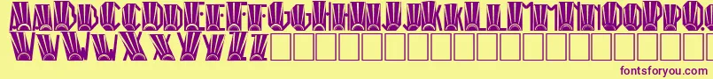 RioArtDeco-Schriftart – Violette Schriften auf gelbem Hintergrund