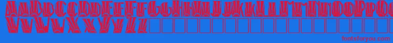フォントRioArtDeco – 赤い文字の青い背景