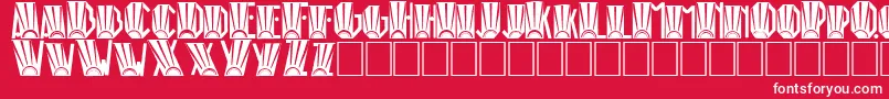 Fonte RioArtDeco – fontes brancas em um fundo vermelho