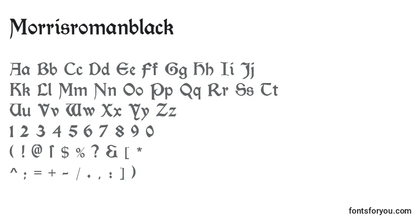 Schriftart Morrisromanblack – Alphabet, Zahlen, spezielle Symbole
