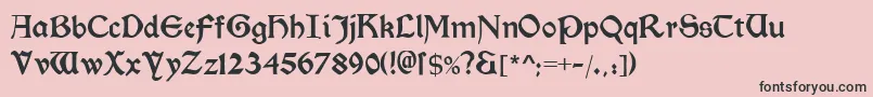 Morrisromanblack-fontti – mustat fontit vaaleanpunaisella taustalla