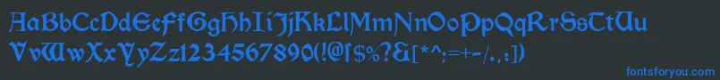 Шрифт Morrisromanblack – синие шрифты на чёрном фоне