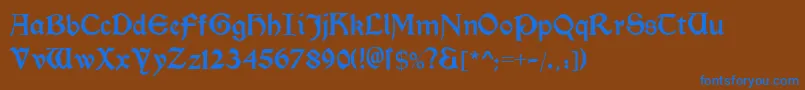 Morrisromanblack Font – Blue Fonts on Brown Background