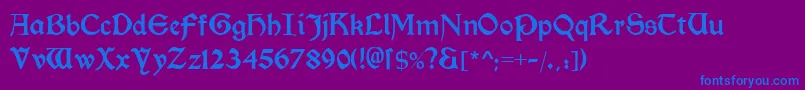 Morrisromanblack-fontti – siniset fontit violetilla taustalla