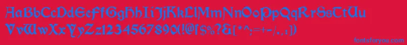 Morrisromanblack-fontti – siniset fontit punaisella taustalla