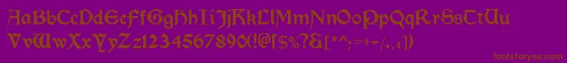 Morrisromanblack-fontti – ruskeat fontit violetilla taustalla