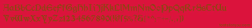 Morrisromanblack-fontti – ruskeat fontit punaisella taustalla