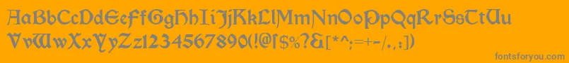 Morrisromanblack-fontti – harmaat kirjasimet oranssilla taustalla