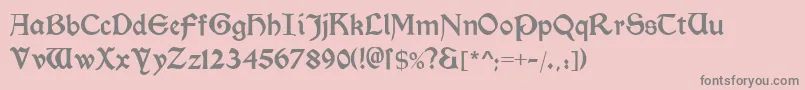 Morrisromanblack-fontti – harmaat kirjasimet vaaleanpunaisella taustalla