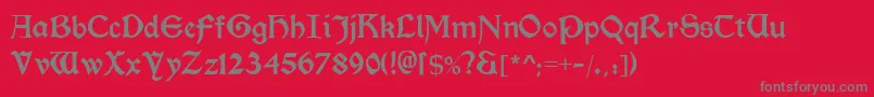 Morrisromanblack-fontti – harmaat kirjasimet punaisella taustalla