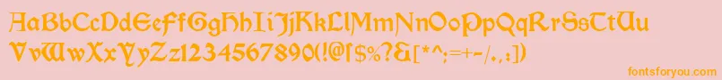 フォントMorrisromanblack – オレンジの文字がピンクの背景にあります。