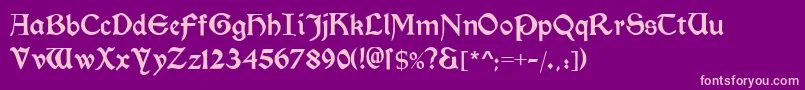 Morrisromanblack-Schriftart – Rosa Schriften auf violettem Hintergrund