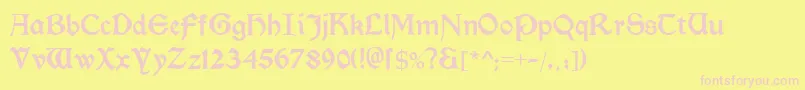 Morrisromanblack-fontti – vaaleanpunaiset fontit keltaisella taustalla