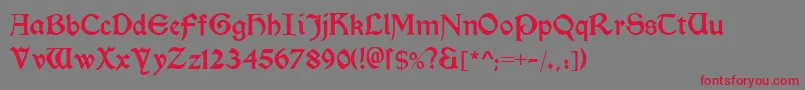 フォントMorrisromanblack – 赤い文字の灰色の背景